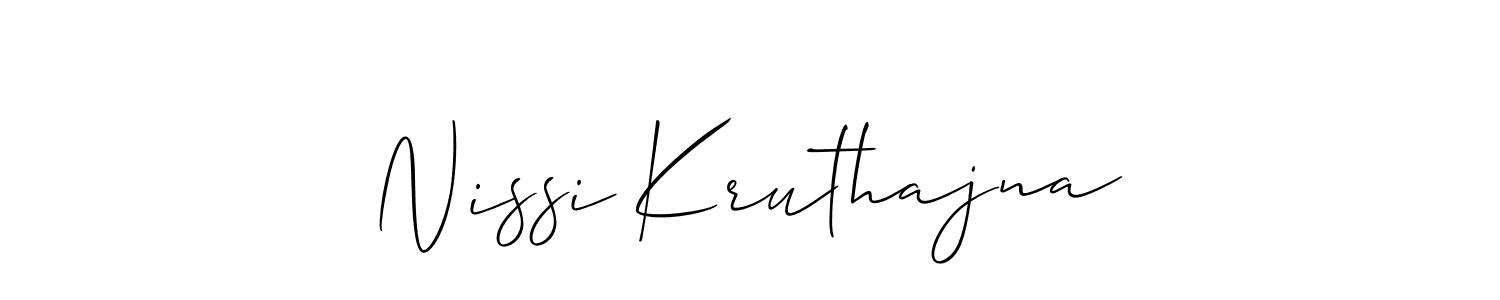 Use a signature maker to create a handwritten signature online. With this signature software, you can design (Allison_Script) your own signature for name Nissi Kruthajna. Nissi Kruthajna signature style 2 images and pictures png