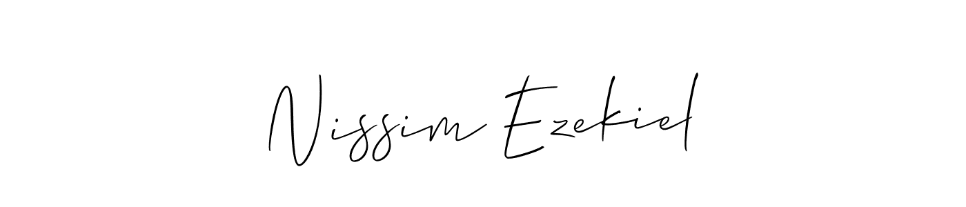 How to make Nissim Ezekiel name signature. Use Allison_Script style for creating short signs online. This is the latest handwritten sign. Nissim Ezekiel signature style 2 images and pictures png