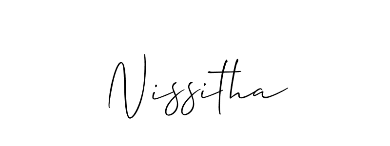 How to make Nissitha signature? Allison_Script is a professional autograph style. Create handwritten signature for Nissitha name. Nissitha signature style 2 images and pictures png