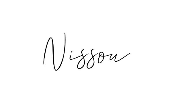 Also You can easily find your signature by using the search form. We will create Nissou name handwritten signature images for you free of cost using Allison_Script sign style. Nissou signature style 2 images and pictures png
