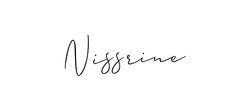 Allison_Script is a professional signature style that is perfect for those who want to add a touch of class to their signature. It is also a great choice for those who want to make their signature more unique. Get Nissrine name to fancy signature for free. Nissrine signature style 2 images and pictures png