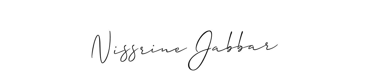It looks lik you need a new signature style for name Nissrine Jabbar. Design unique handwritten (Allison_Script) signature with our free signature maker in just a few clicks. Nissrine Jabbar signature style 2 images and pictures png