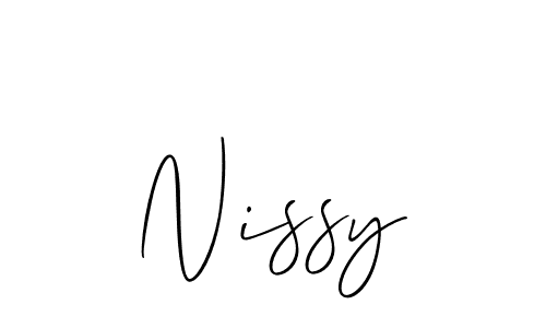 Similarly Allison_Script is the best handwritten signature design. Signature creator online .You can use it as an online autograph creator for name Nissy. Nissy signature style 2 images and pictures png