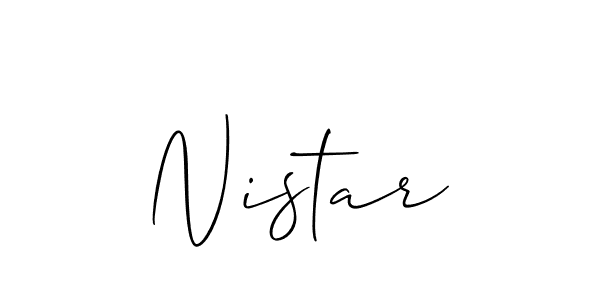 Use a signature maker to create a handwritten signature online. With this signature software, you can design (Allison_Script) your own signature for name Nistar. Nistar signature style 2 images and pictures png