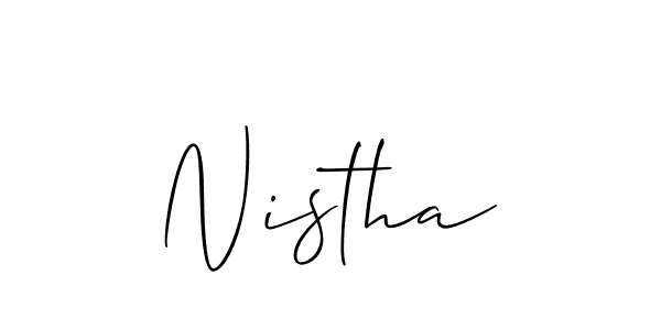 Also we have Nistha name is the best signature style. Create professional handwritten signature collection using Allison_Script autograph style. Nistha signature style 2 images and pictures png