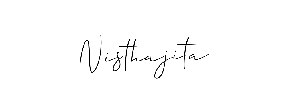 Also You can easily find your signature by using the search form. We will create Nisthajita name handwritten signature images for you free of cost using Allison_Script sign style. Nisthajita signature style 2 images and pictures png
