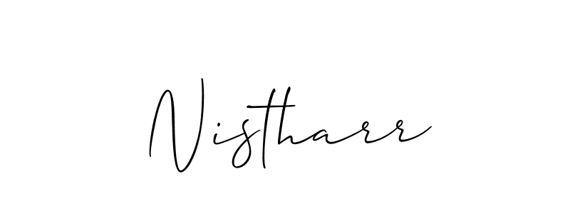 Allison_Script is a professional signature style that is perfect for those who want to add a touch of class to their signature. It is also a great choice for those who want to make their signature more unique. Get Nistharr name to fancy signature for free. Nistharr signature style 2 images and pictures png