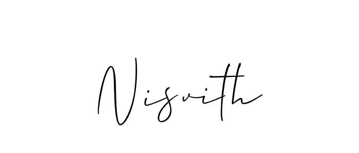 You should practise on your own different ways (Allison_Script) to write your name (Nisvith) in signature. don't let someone else do it for you. Nisvith signature style 2 images and pictures png