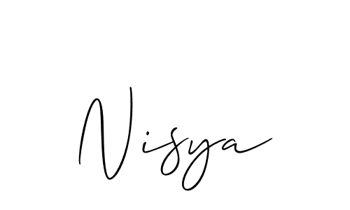 How to make Nisya signature? Allison_Script is a professional autograph style. Create handwritten signature for Nisya name. Nisya signature style 2 images and pictures png