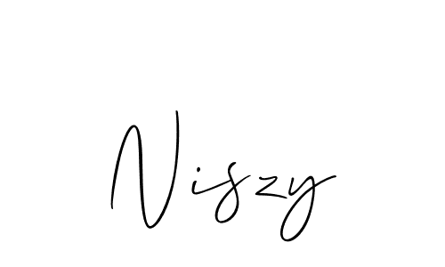 Also You can easily find your signature by using the search form. We will create Niszy name handwritten signature images for you free of cost using Allison_Script sign style. Niszy signature style 2 images and pictures png