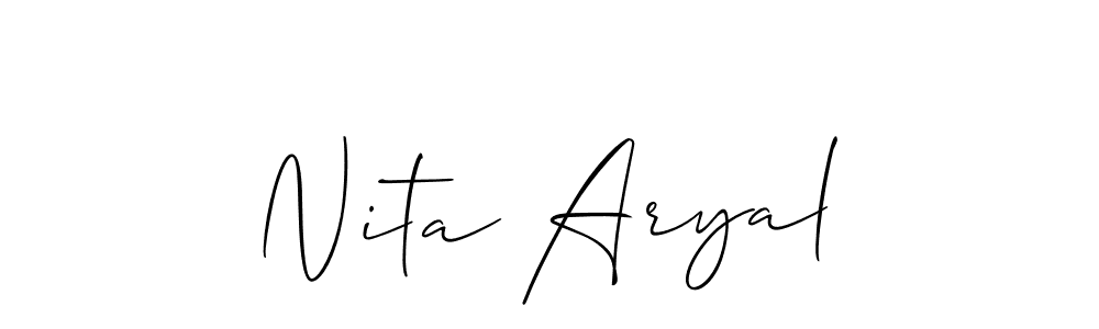 Check out images of Autograph of Nita Aryal name. Actor Nita Aryal Signature Style. Allison_Script is a professional sign style online. Nita Aryal signature style 2 images and pictures png