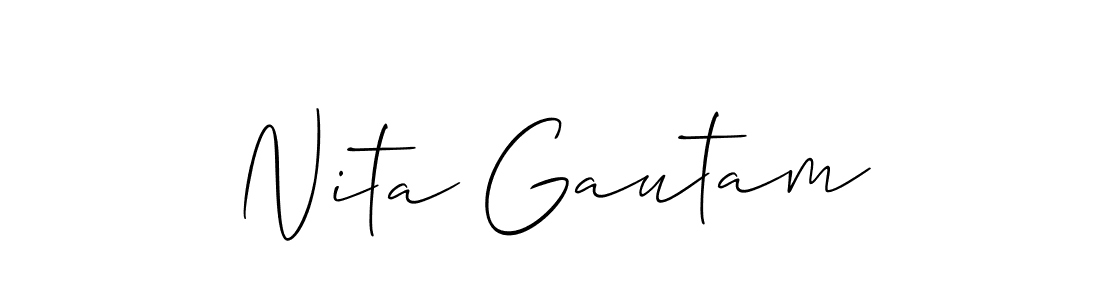 Create a beautiful signature design for name Nita Gautam. With this signature (Allison_Script) fonts, you can make a handwritten signature for free. Nita Gautam signature style 2 images and pictures png