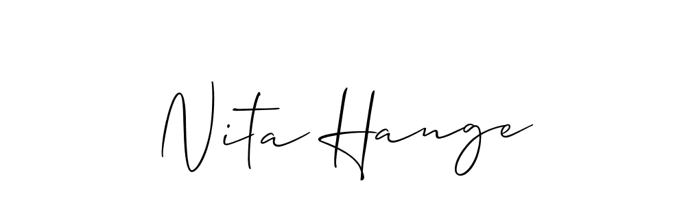 The best way (Allison_Script) to make a short signature is to pick only two or three words in your name. The name Nita Hange include a total of six letters. For converting this name. Nita Hange signature style 2 images and pictures png