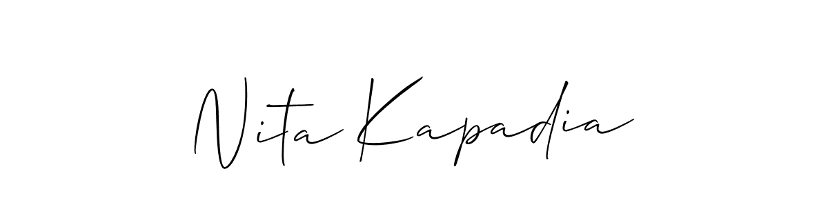 Use a signature maker to create a handwritten signature online. With this signature software, you can design (Allison_Script) your own signature for name Nita Kapadia. Nita Kapadia signature style 2 images and pictures png