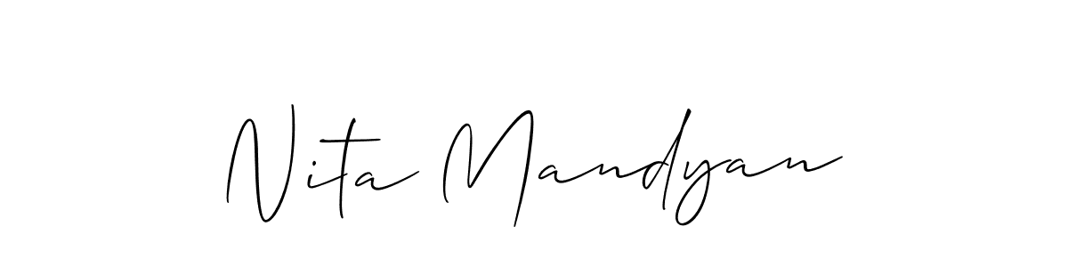 Use a signature maker to create a handwritten signature online. With this signature software, you can design (Allison_Script) your own signature for name Nita Mandyan. Nita Mandyan signature style 2 images and pictures png