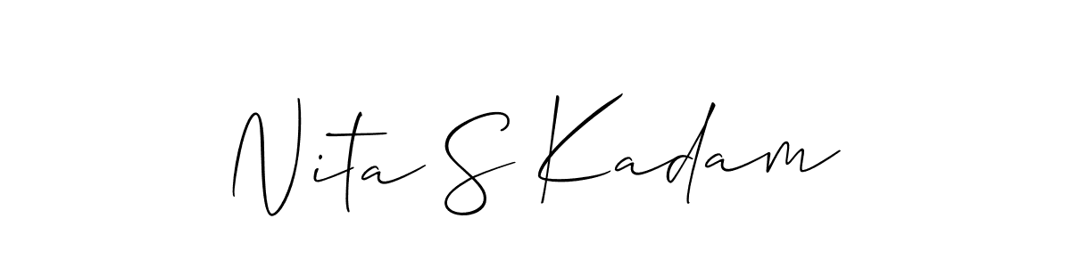 Also You can easily find your signature by using the search form. We will create Nita S Kadam name handwritten signature images for you free of cost using Allison_Script sign style. Nita S Kadam signature style 2 images and pictures png