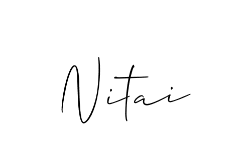 The best way (Allison_Script) to make a short signature is to pick only two or three words in your name. The name Nitai include a total of six letters. For converting this name. Nitai signature style 2 images and pictures png