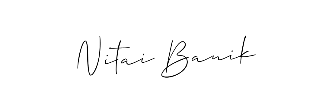 Use a signature maker to create a handwritten signature online. With this signature software, you can design (Allison_Script) your own signature for name Nitai Banik. Nitai Banik signature style 2 images and pictures png