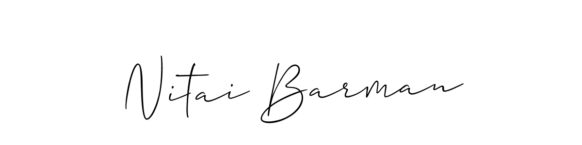 Use a signature maker to create a handwritten signature online. With this signature software, you can design (Allison_Script) your own signature for name Nitai Barman. Nitai Barman signature style 2 images and pictures png