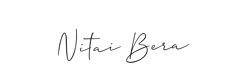 Also You can easily find your signature by using the search form. We will create Nitai Bera name handwritten signature images for you free of cost using Allison_Script sign style. Nitai Bera signature style 2 images and pictures png