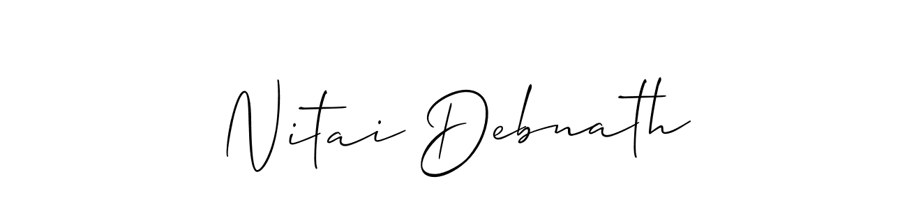 How to make Nitai Debnath name signature. Use Allison_Script style for creating short signs online. This is the latest handwritten sign. Nitai Debnath signature style 2 images and pictures png