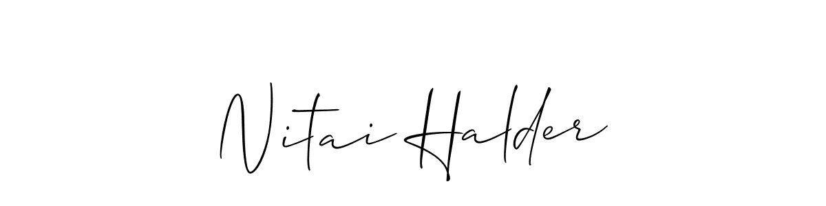 Create a beautiful signature design for name Nitai Halder. With this signature (Allison_Script) fonts, you can make a handwritten signature for free. Nitai Halder signature style 2 images and pictures png