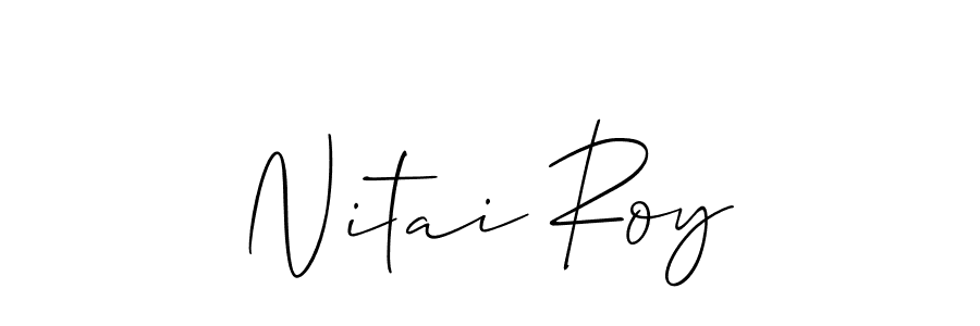 Allison_Script is a professional signature style that is perfect for those who want to add a touch of class to their signature. It is also a great choice for those who want to make their signature more unique. Get Nitai Roy name to fancy signature for free. Nitai Roy signature style 2 images and pictures png