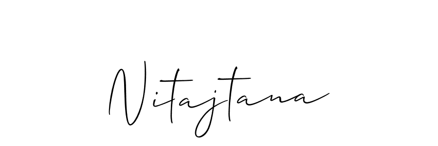 The best way (Allison_Script) to make a short signature is to pick only two or three words in your name. The name Nitajtana include a total of six letters. For converting this name. Nitajtana signature style 2 images and pictures png