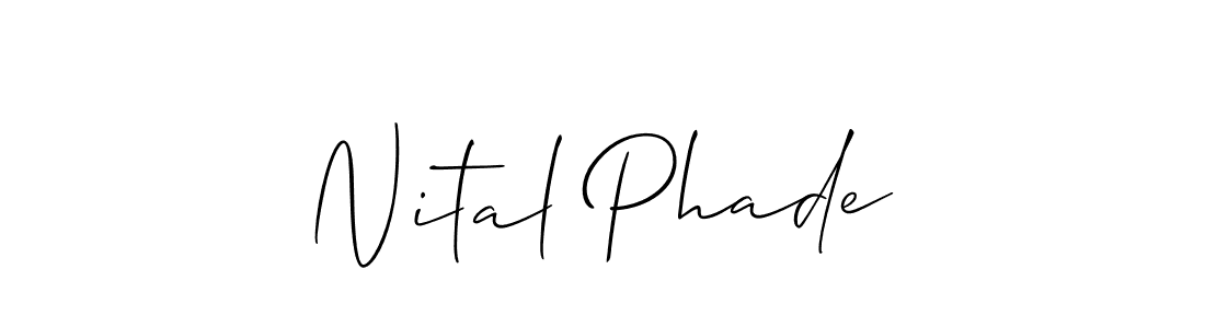 Create a beautiful signature design for name Nital Phade. With this signature (Allison_Script) fonts, you can make a handwritten signature for free. Nital Phade signature style 2 images and pictures png