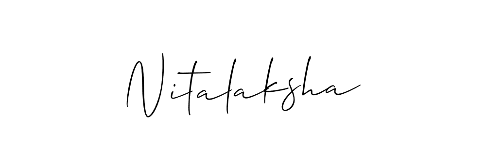 How to make Nitalaksha signature? Allison_Script is a professional autograph style. Create handwritten signature for Nitalaksha name. Nitalaksha signature style 2 images and pictures png