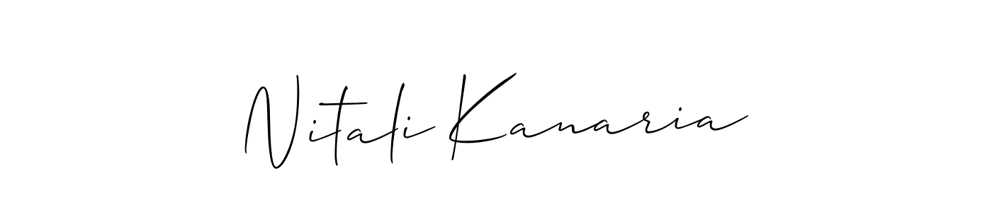 Make a beautiful signature design for name Nitali Kanaria. With this signature (Allison_Script) style, you can create a handwritten signature for free. Nitali Kanaria signature style 2 images and pictures png