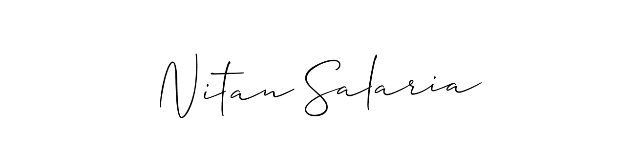 Design your own signature with our free online signature maker. With this signature software, you can create a handwritten (Allison_Script) signature for name Nitan Salaria. Nitan Salaria signature style 2 images and pictures png