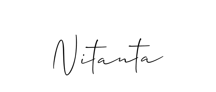 How to make Nitanta name signature. Use Allison_Script style for creating short signs online. This is the latest handwritten sign. Nitanta signature style 2 images and pictures png