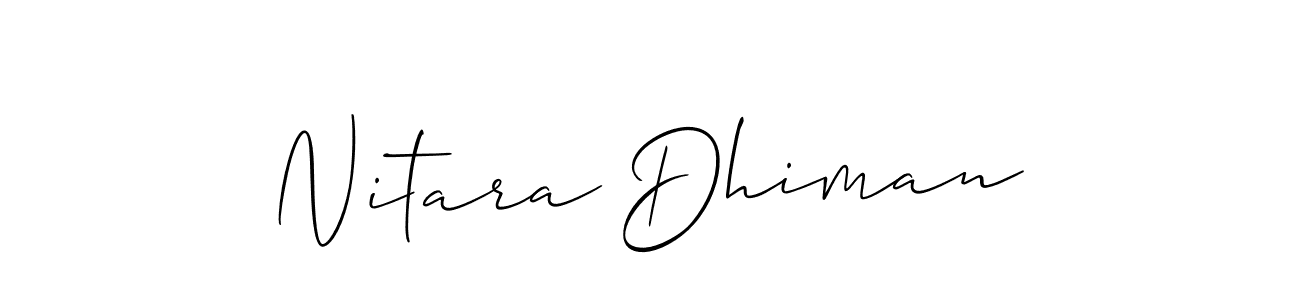Design your own signature with our free online signature maker. With this signature software, you can create a handwritten (Allison_Script) signature for name Nitara Dhiman. Nitara Dhiman signature style 2 images and pictures png