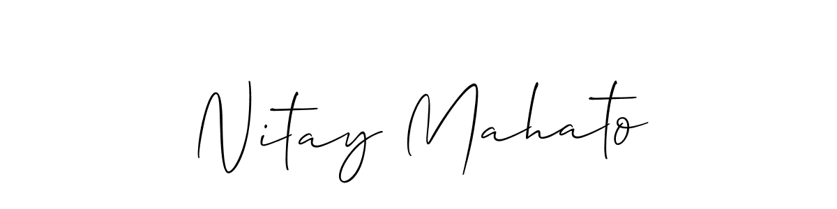 How to make Nitay Mahato signature? Allison_Script is a professional autograph style. Create handwritten signature for Nitay Mahato name. Nitay Mahato signature style 2 images and pictures png