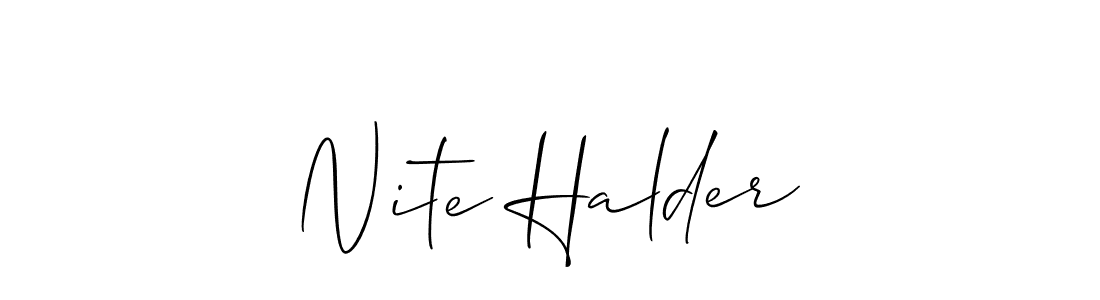 Design your own signature with our free online signature maker. With this signature software, you can create a handwritten (Allison_Script) signature for name Nite Halder. Nite Halder signature style 2 images and pictures png