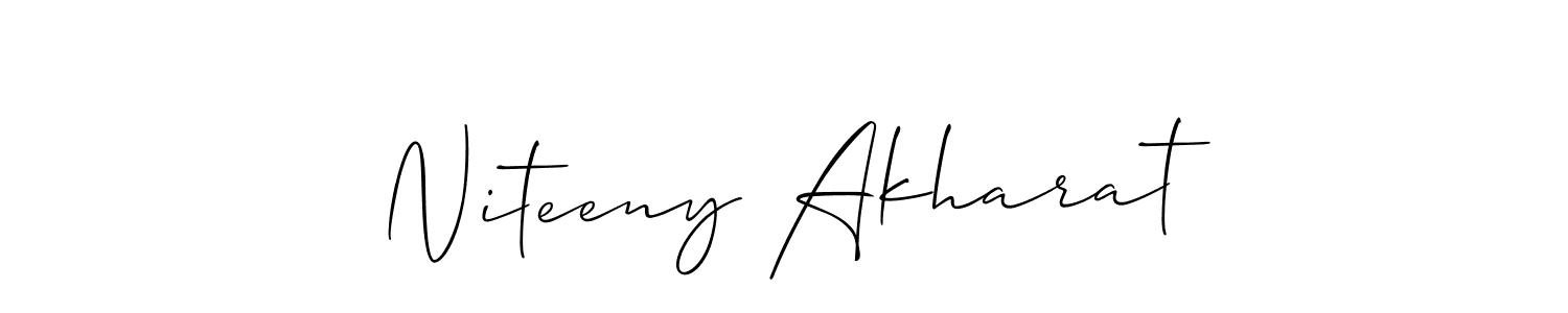 How to Draw Niteeny Akharat signature style? Allison_Script is a latest design signature styles for name Niteeny Akharat. Niteeny Akharat signature style 2 images and pictures png
