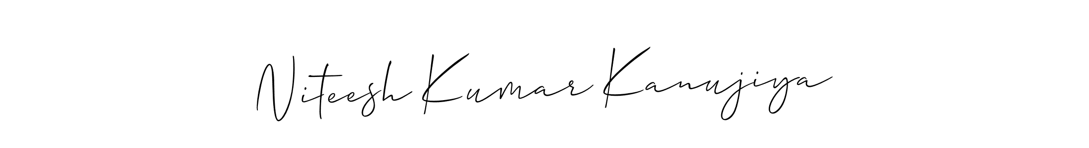 How to Draw Niteesh Kumar Kanujiya signature style? Allison_Script is a latest design signature styles for name Niteesh Kumar Kanujiya. Niteesh Kumar Kanujiya signature style 2 images and pictures png