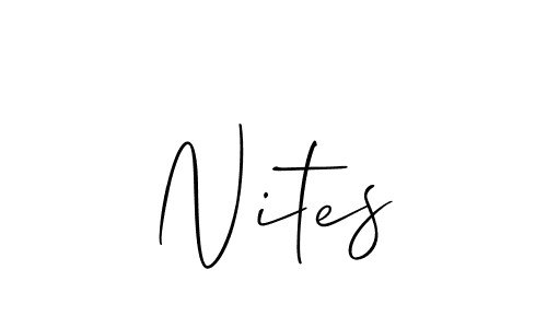 Design your own signature with our free online signature maker. With this signature software, you can create a handwritten (Allison_Script) signature for name Nites. Nites signature style 2 images and pictures png