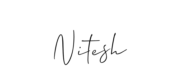 You should practise on your own different ways (Allison_Script) to write your name (Nitesh ) in signature. don't let someone else do it for you. Nitesh  signature style 2 images and pictures png