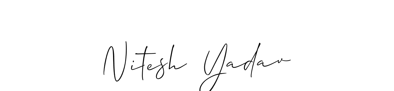 Similarly Allison_Script is the best handwritten signature design. Signature creator online .You can use it as an online autograph creator for name Nitesh  Yadav. Nitesh  Yadav signature style 2 images and pictures png