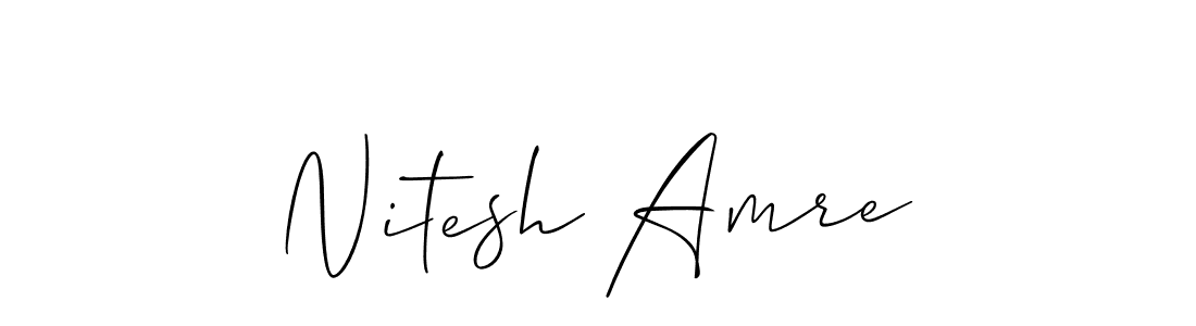 This is the best signature style for the Nitesh Amre name. Also you like these signature font (Allison_Script). Mix name signature. Nitesh Amre signature style 2 images and pictures png