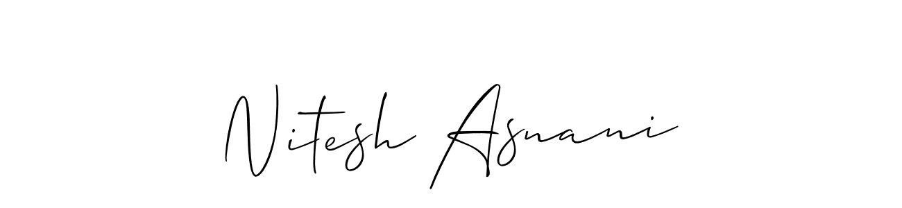 How to Draw Nitesh Asnani signature style? Allison_Script is a latest design signature styles for name Nitesh Asnani. Nitesh Asnani signature style 2 images and pictures png