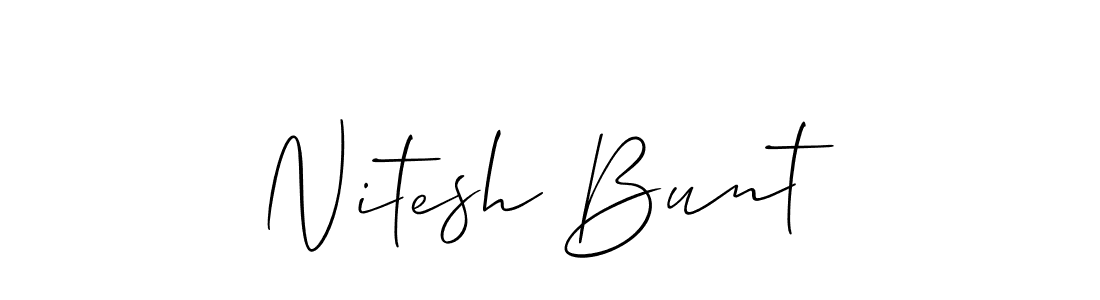 Use a signature maker to create a handwritten signature online. With this signature software, you can design (Allison_Script) your own signature for name Nitesh Bunt. Nitesh Bunt signature style 2 images and pictures png