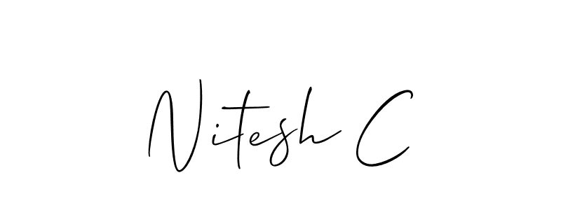 How to make Nitesh C name signature. Use Allison_Script style for creating short signs online. This is the latest handwritten sign. Nitesh C signature style 2 images and pictures png