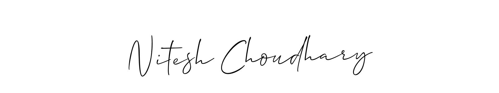 How to make Nitesh Choudhary signature? Allison_Script is a professional autograph style. Create handwritten signature for Nitesh Choudhary name. Nitesh Choudhary signature style 2 images and pictures png