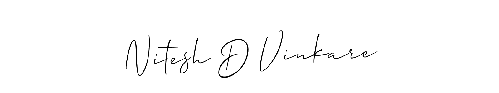 You should practise on your own different ways (Allison_Script) to write your name (Nitesh D Vinkare) in signature. don't let someone else do it for you. Nitesh D Vinkare signature style 2 images and pictures png