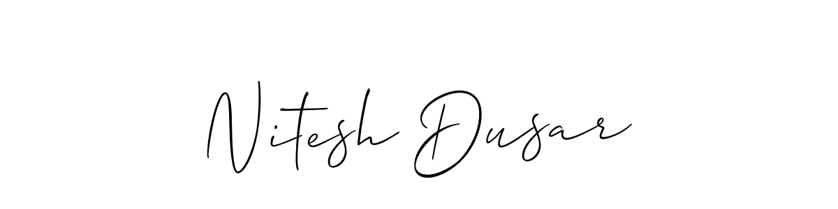 How to make Nitesh Dusar name signature. Use Allison_Script style for creating short signs online. This is the latest handwritten sign. Nitesh Dusar signature style 2 images and pictures png