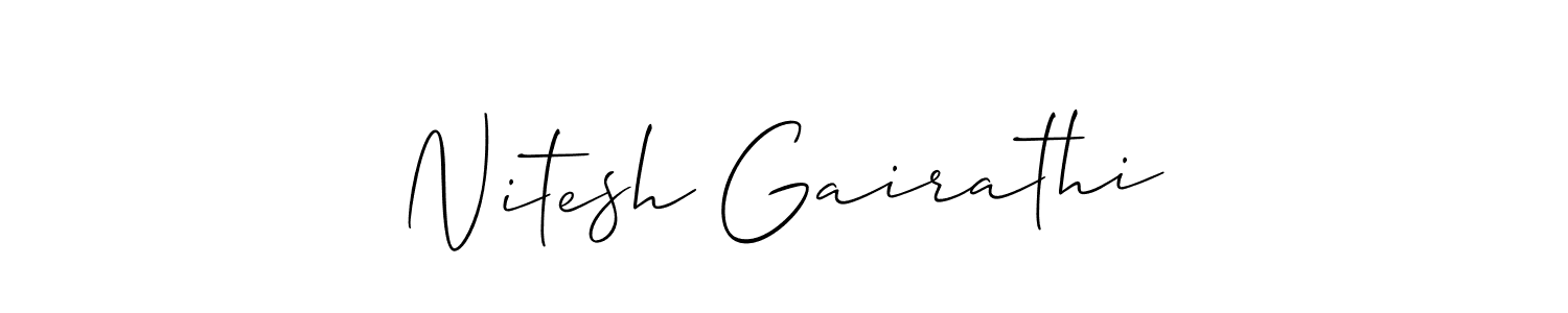 How to Draw Nitesh Gairathi signature style? Allison_Script is a latest design signature styles for name Nitesh Gairathi. Nitesh Gairathi signature style 2 images and pictures png