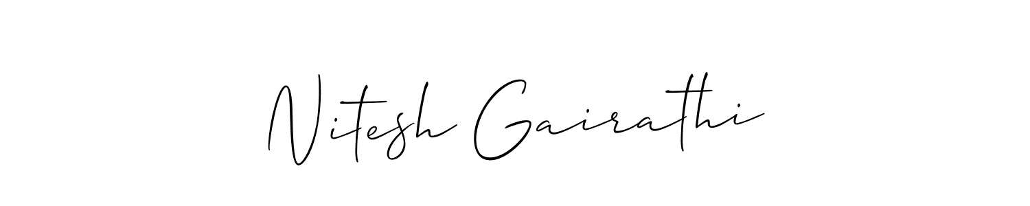 if you are searching for the best signature style for your name Nitesh Gairathi. so please give up your signature search. here we have designed multiple signature styles  using Allison_Script. Nitesh Gairathi signature style 2 images and pictures png